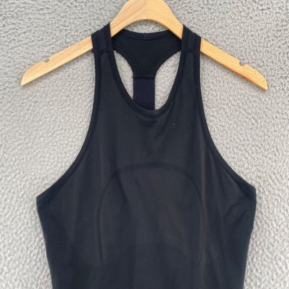 Lululemon Swiftly Tech T-Back Black Top Womens 6 Stretch Running Silverescent - Picture 2 of 11